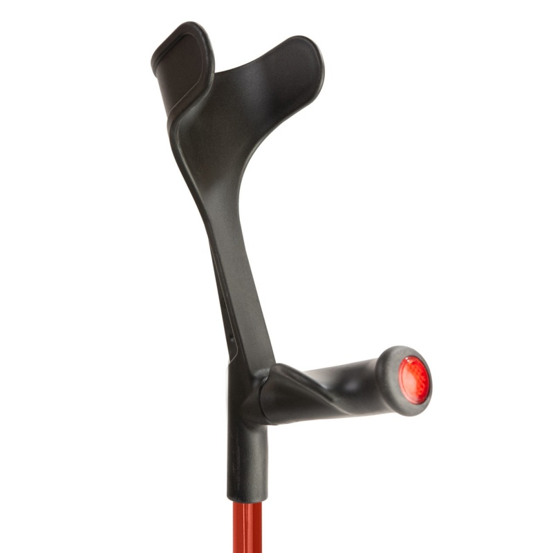 Flexyfoot Comfort Grip Open Cuff Red Crutch for the Left Hand